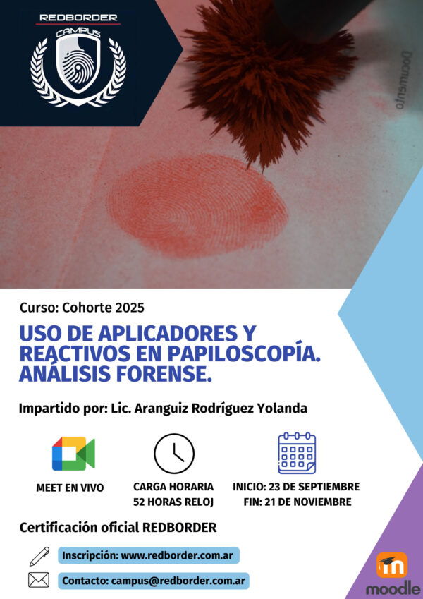 Curso: "Uso de aplicadores y reactivos en papiloscopía. Análisis forense."