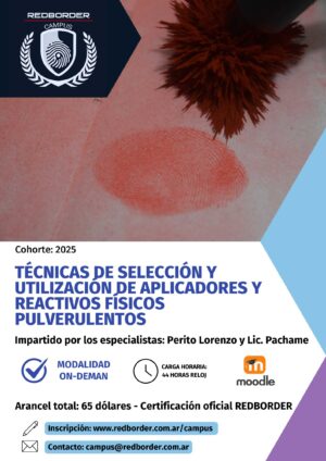Curso: "Uso de aplicadores y reactivos en papiloscopía. Análisis forense."